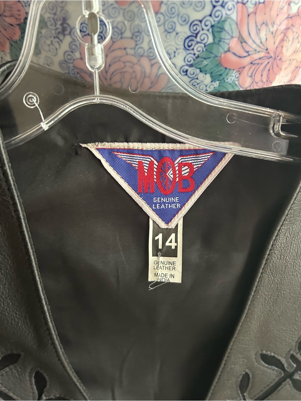 Vintage MOB Black Genuine Leather Fringe Western Vest Size 14 - Picture 4 of 16